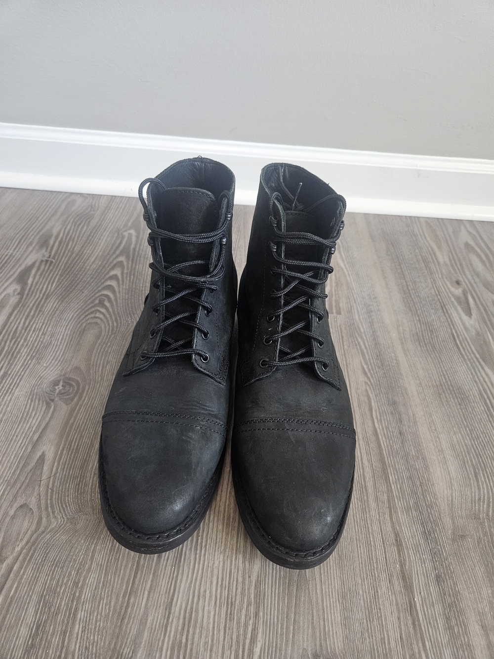 Thursday Boot Company Men’s Black Leather Cap Toe Boots Size 11.5